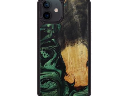 iPhone 12 mini Wood+Resin Phone Case - Freda (Dark Green, 589054) Online