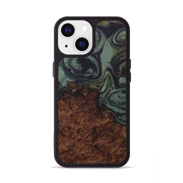 iPhone 13 Wood+Resin Phone Case - Gena (Dark Green, 587200) Online Hot Sale