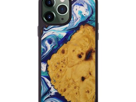 iPhone 13 Pro Max Wood+Resin Phone Case - Gwenora (Light Blue, 587567) Hot on Sale