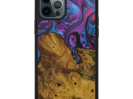 iPhone 12 Pro Max Wood+Resin Phone Case - Bettine (Purple, 587613) Online now