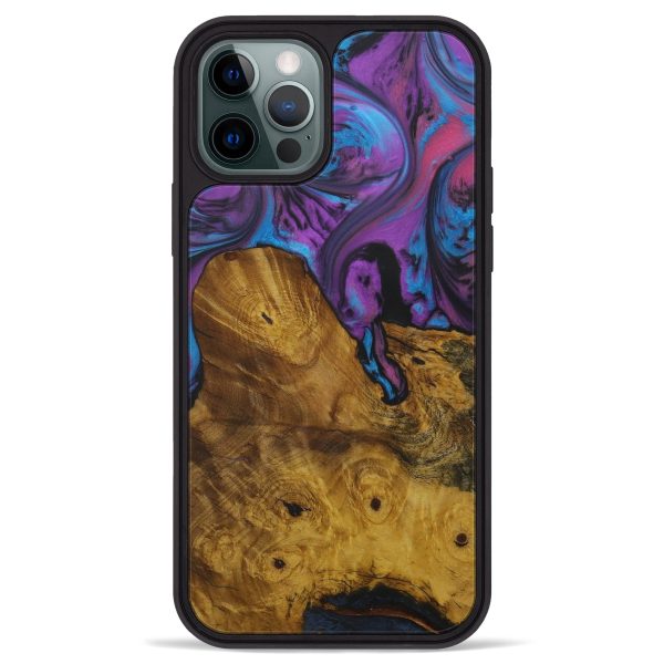 iPhone 12 Pro Max Wood+Resin Phone Case - Bettine (Purple, 587613) Online now