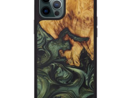 iPhone 12 Pro Max Wood+Resin Phone Case - Donnajean (Dark Green, 588168) on Sale