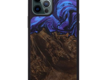 iPhone 12 Pro Max Wood+Resin Phone Case - Siew (Purple, 587598) For Cheap