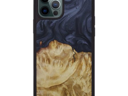 iPhone 12 Pro Max Wood+Resin Phone Case - Emily (Pure Black, 591814) Online Sale