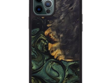 iPhone 12 Pro Max Wood+Resin Phone Case - Fredelia (Dark Green, 593580) Cheap