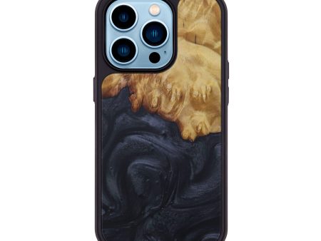 iPhone 14 Pro Wood+Resin Phone Case - Shini (Pure Black, 591816) on Sale