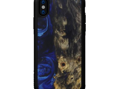 iPhone X Wood+Resin Phone Case - Nayneshkumar (Dark Blue, 593294) Cheap