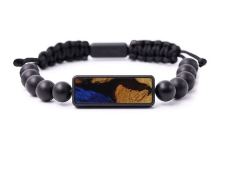 Bead Wood+Resin Bracelet - Konnor (Dark Blue, 589164) Online now