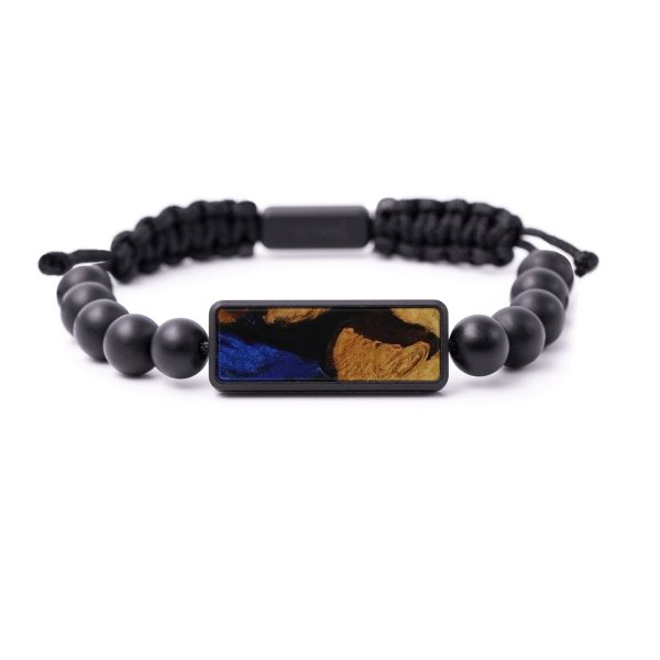 Bead Wood+Resin Bracelet - Konnor (Dark Blue, 589164) Online now