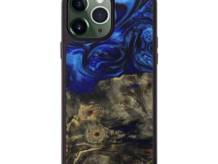 iPhone 13 Pro Max Wood+Resin Phone Case - Hilah (Dark Blue, 589225) Discount