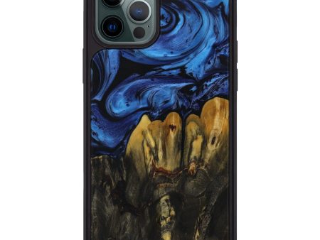 iPhone 12 Pro Max Wood+Resin Phone Case - Erika (Dark Blue, 589234) Sale