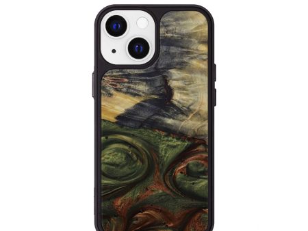 iPhone 13 mini Wood+Resin Phone Case - Nooshin (Dark Green, 589139) Online now