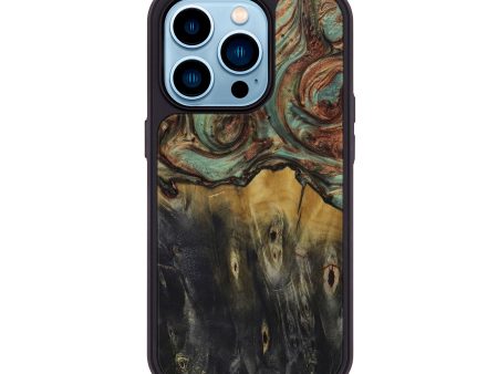 iPhone 14 Pro Wood+Resin Phone Case - Alfonse (Dark Green, 589141) For Discount