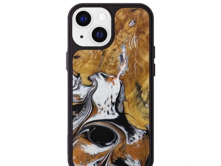 iPhone 13 mini Wood+Resin Phone Case - Lahoma (Black & White, 589295) Discount