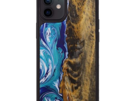 iPhone 12 Wood+Resin Phone Case - Yosef (Dark Blue, 589174) Fashion