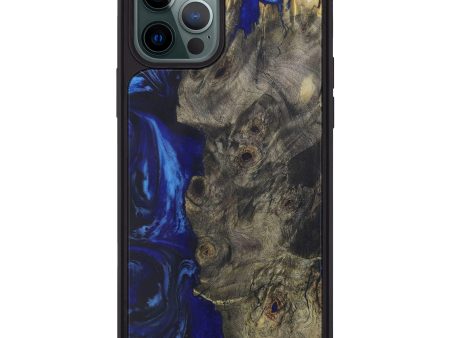 iPhone 12 Pro Max Wood+Resin Phone Case - Lorri (Dark Blue, 589175) Online Hot Sale