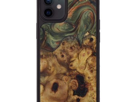 iPhone 12 Wood+Resin Phone Case - Perry (Dark Green, 589097) Sale