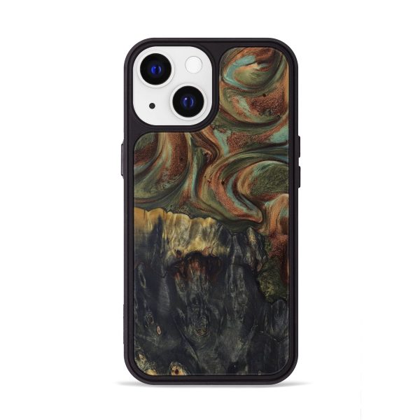 iPhone 13 Wood+Resin Phone Case - Nels (Dark Green, 589099) Online Sale