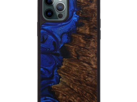 iPhone 12 Pro Wood+Resin Phone Case - Deegan (Dark Blue, 589205) Cheap