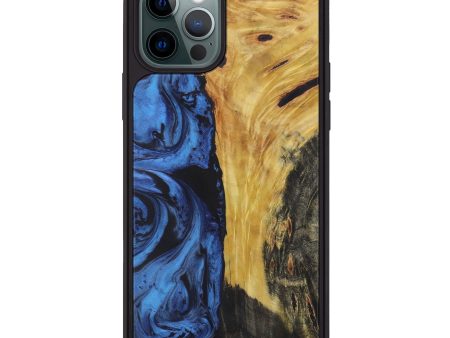 iPhone 12 Pro Wood+Resin Phone Case - Marina (Dark Blue, 589269) on Sale