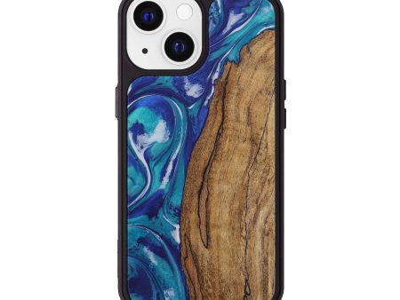 iPhone 13 Wood+Resin Phone Case - Omarion (Dark Blue, 589268) For Discount