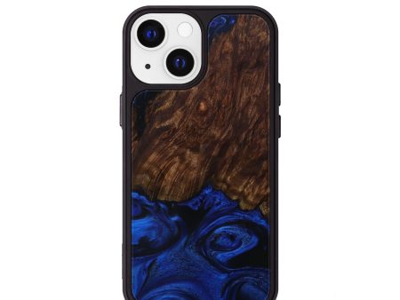 iPhone 13 mini Wood+Resin Phone Case - Gayel (Dark Blue, 589200) Online Sale