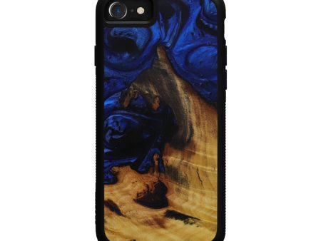 iPhone SE Wood+Resin Phone Case - Bathsheba (Dark Blue, 589162) Supply