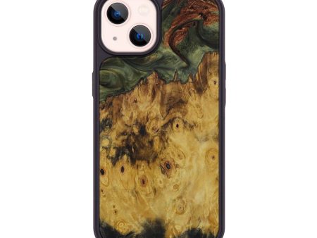 iPhone 14 Wood+Resin Phone Case - Devonna (Dark Green, 589125) For Cheap