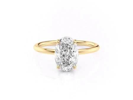 The Low Profile Kamellie Set With A 4 Carat Oval Moissanite For Discount