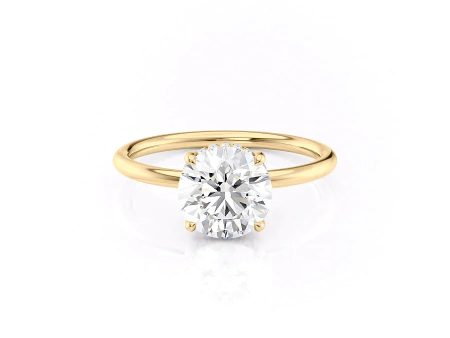 The Low Profile Kamellie Set With A 1.5 Carat Round Moissanite Hot on Sale