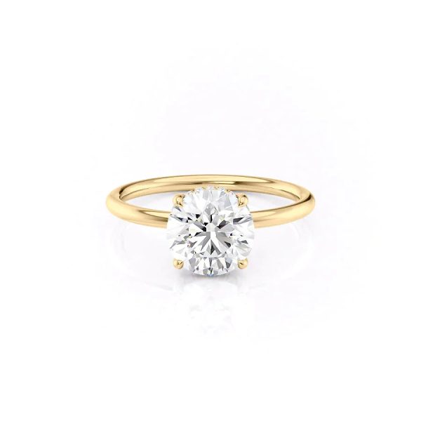 The Low Profile Kamellie Set With A 1.5 Carat Round Moissanite Hot on Sale