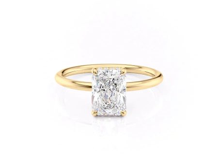 The Low Profile Kamellie Set With A 4 Carat Radiant Moissanite Online Sale