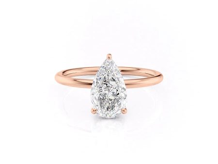 The Low Profile Kamellie Set With A 4.5 Carat Pear Moissanite For Discount