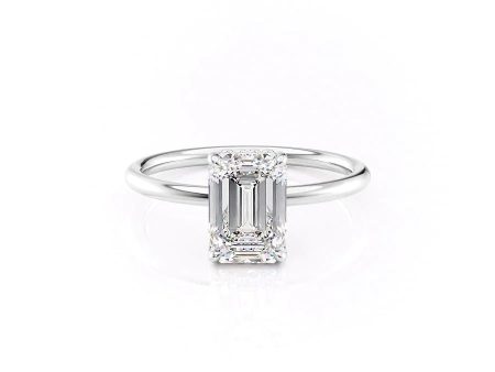 The Low Profile Kamellie Set With A 2 Carat Emerald Moissanite For Cheap