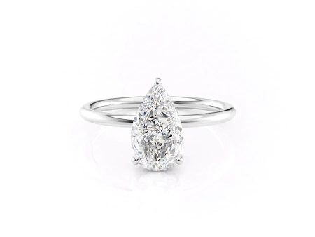 The Low Profile Kamellie Set With A 4 Carat Pear Moissanite Online Sale