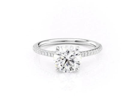 The Pave Claire Set With A 4.5 Carat Round Moissanite Online Sale