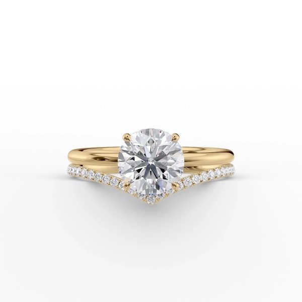 The Low Profile Kamellie Set With A 1.5 Carat Round Moissanite Hot on Sale