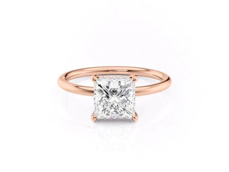 The Low Profile Kamellie Set With A 5 Carat Princess Moissanite Cheap