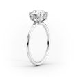 The Low Profile Kamellie Set With A 2 Carat Oval Moissanite For Sale