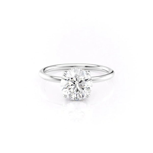 The Low Profile Kamellie Set With A 2 Carat Round Moissanite Online now