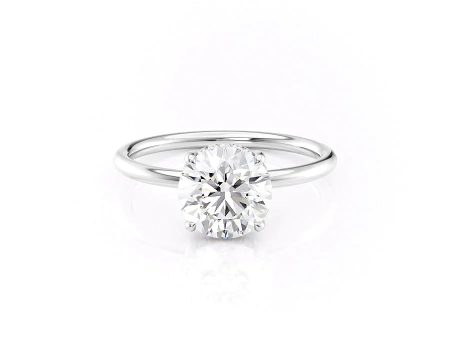 The Low Profile Kamellie Set With A 3.5 Carat Round Moissanite on Sale