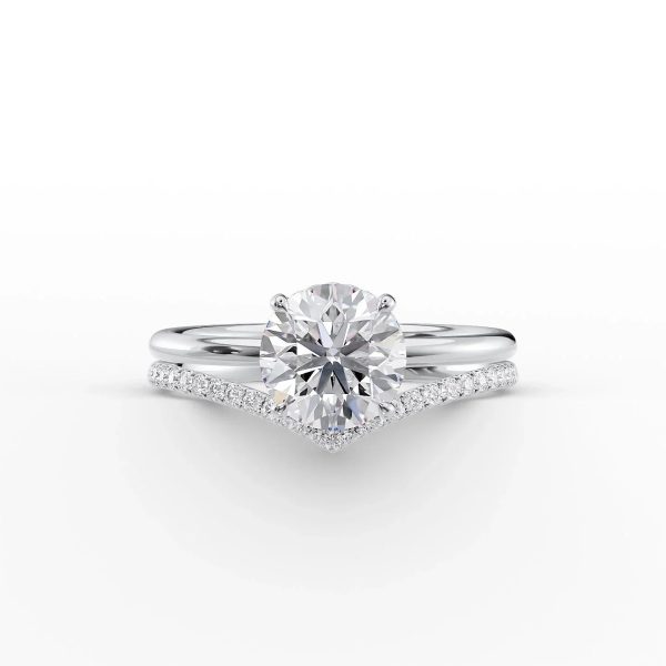 The Low Profile Kamellie Set With A 2 Carat Round Moissanite Online now